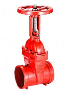 Ductile Cast Iron DN50-200 Groove Type Rising Stem Wedge Gate Valve For Fire Fighting